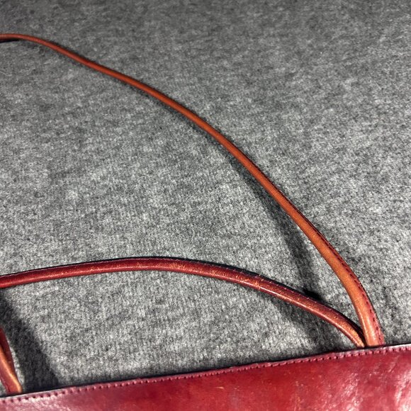 Pelle Studio Tote Purse Burgundy Red Wilsons Leather Double Shoulder Straps Vtg - Picture 11 of 12